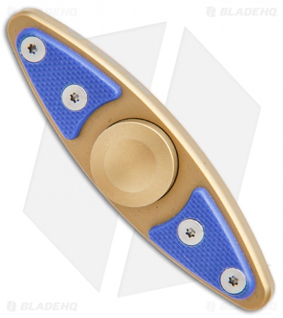 Bastion Small EDC Spinner Fidget Toy - Gold Titanium/Blue G-10