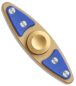 Bastion Small EDC Spinner Fidget Toy - Gold Titanium/Blue G-10