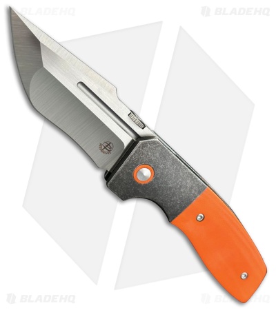 Begg Knives One Frame Lock Knife Orange G-10 (3" Satin)