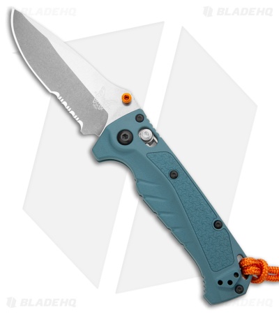 Benchmade Mini Adira AXIS-Lock MagnaCut Knife Depth Blue Grivory (3.2" SW Serr)