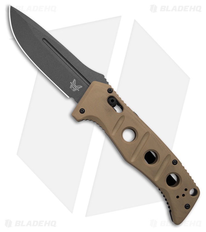 Benchmade Adamas Automatic Knife Desert Tan G-10 (3.8" Gray MagnaCut) 2750GY-05