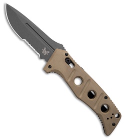 Benchmade Adamas Automatic Knife Desert Tan G-10 (3.8" Gray Serr MagnaCut)