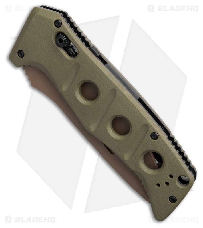 Benchmade Adamas Automatic Knife Olive Drab G-10 (3.8" FE Serr MagnaCut)