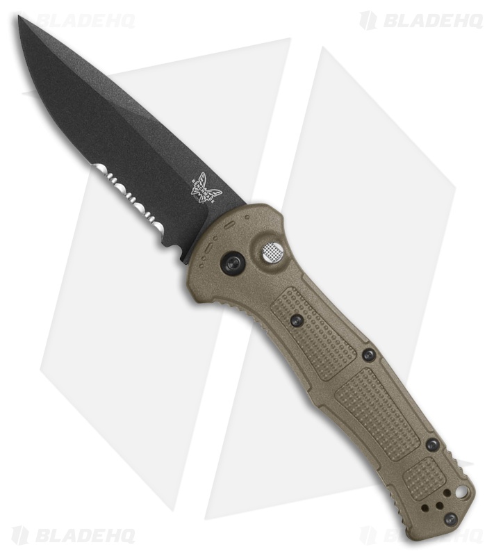 Benchmade Claymore Automatic Knife Ranger Green Grivory (3.6" Black Serr 154CM)