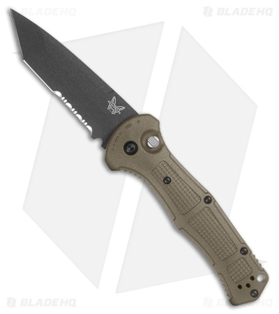 Benchmade Claymore Tanto Automatic Knife Ranger Green (3.6" Black Serr 154CM)