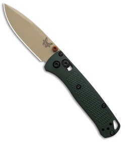 Benchmade Mini Bugout AXIS Lock Knife Taiga Green Grivory (2.8" Tan) 533TN-2601