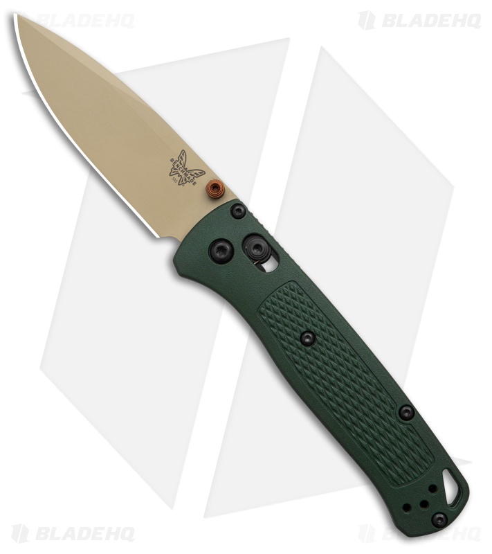 Benchmade Bugout Knife Taiga Green Grivory Tan