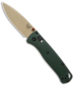 Benchmade Bugout AXIS Lock Knife Taiga Green Grivory (3.2" Tan) 535TN-2601