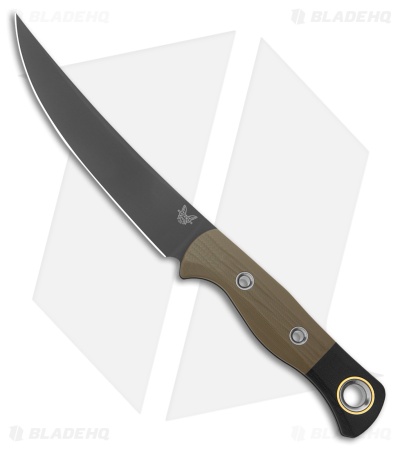 Benchmade Meatcrafter Fixed Blade Knife OD Green/Black G-10 (6.1" Black SW)