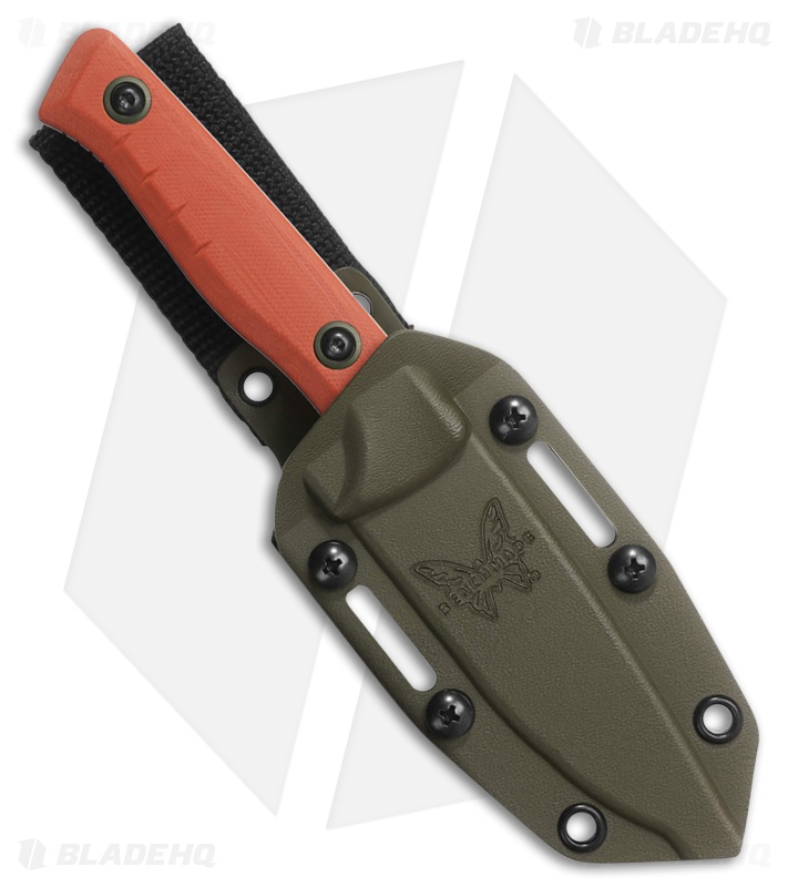 Benchmade SlipRidge Fixed Blade Knife Rust Orange G-10 (3.7" SW) 15650-01