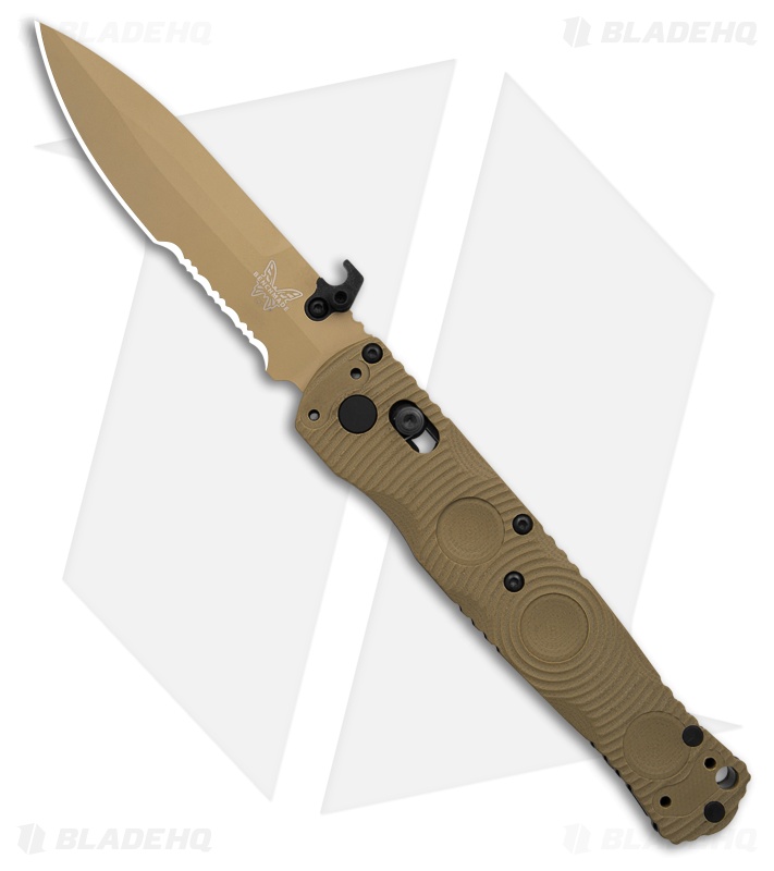 Benchmade Mini SOCP AXIS Lock Knife Desert Sand G-10 (3.8" Sand Serr) 393SSN-01