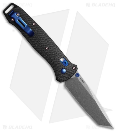 Benchmade Bailout AXIS Lock Knife Carbon Fiber Blue Hardware (3.4" SW)