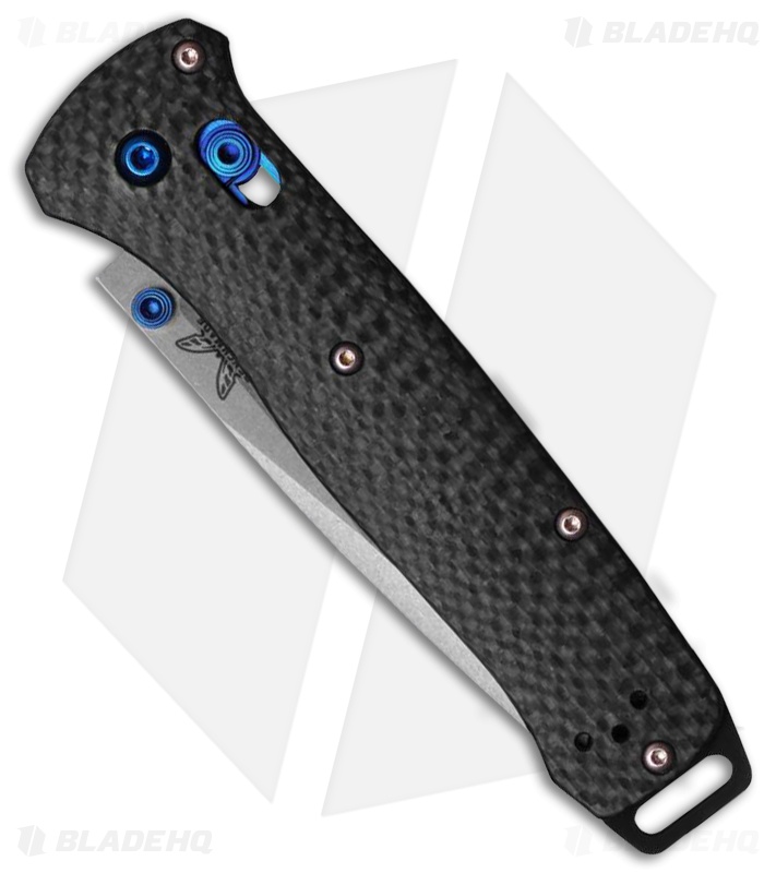Benchmade Bailout AXIS Lock Knife Carbon Fiber Blue Hardware (3.4" SW)