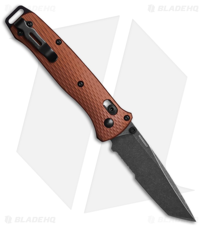 Benchmade Bailout AXIS Lock MagnaCut Knife Burnt Copper (3.4" Battlewash Serr)
