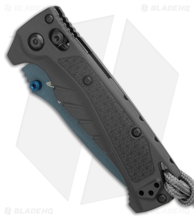 Benchmade Mini Adira AXIS-Lock MagnaCut Knife Gray Grivory (3.2" Blue Serr)