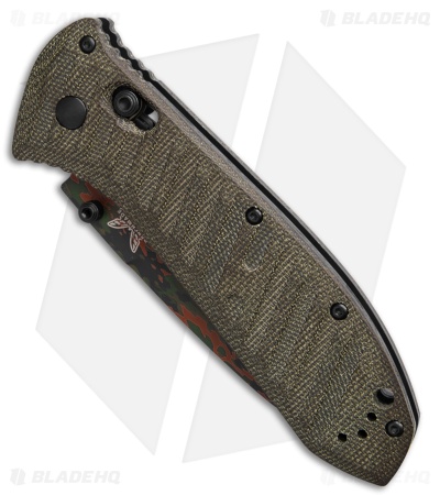 Benchmade Presidio II AXIS Lock Knife OD Green Micarta (3.72" Camo Cerakote)