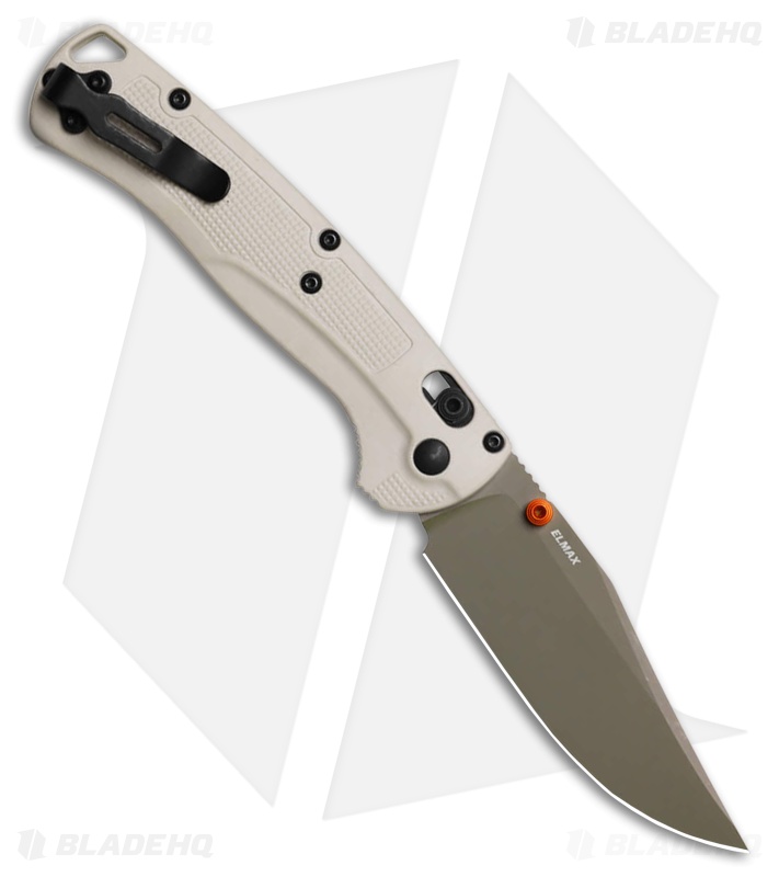 Benchmade Taggedout AXIS-Lock Knife Tan Grivory (3.5" Green Elmax) 15536GN-01