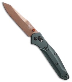 Benchmade 940 Osborne AXIS Lock Knife Taiga Green Aluminum (3.4" FDE)
