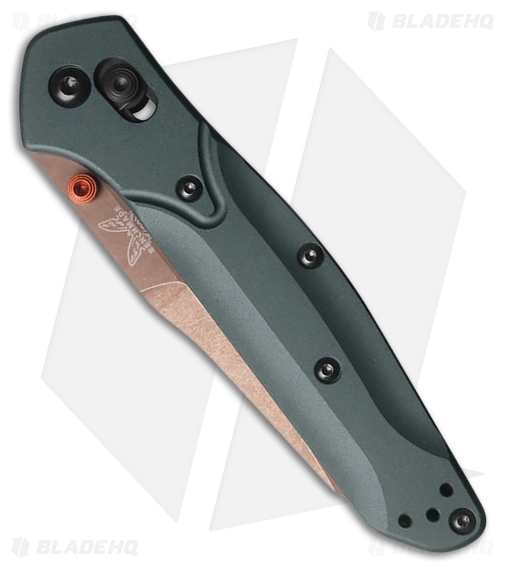 Benchmade 940 Osborne AXIS Lock Knife Taiga Green Aluminum (3.4" FDE)
