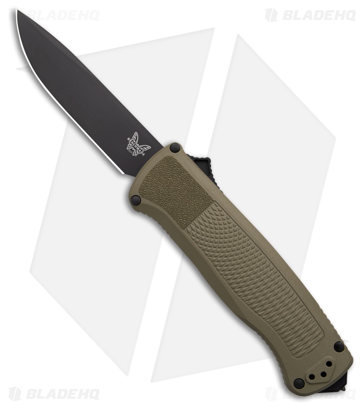 Benchmade Shootout Drop Point D/A OTF Knife Green (3.5" Black S30V) 5371BK-03