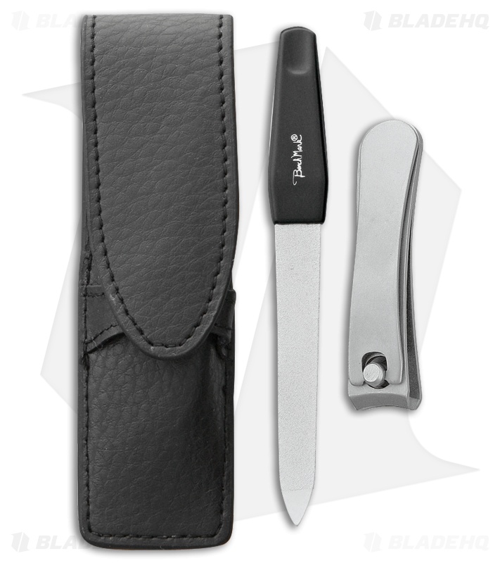 Benchmark 3-Piece Manicure Set w/ Black Leatherette Storage Case