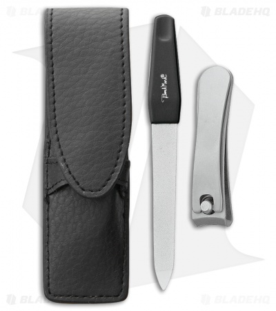 Benchmark 3-Piece Manicure Set w/ Black Leatherette Storage Case