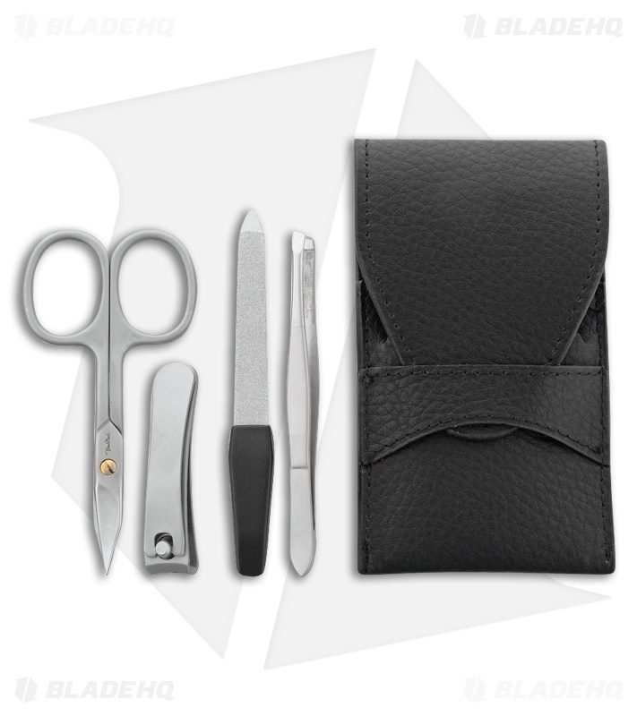 Benchmark 5-Piece Manicure Set w/ Black Leatherette Storage Case