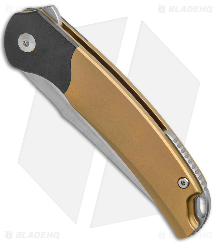 Bestech Knives Supernova Liner Lock Knife Gold Ti (3.07" Vertical Satin) BT2111C
