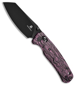 Bestechman Cicada's Wing Crossbar Lock Knife Purple/Black G-10 (3.15" Black)