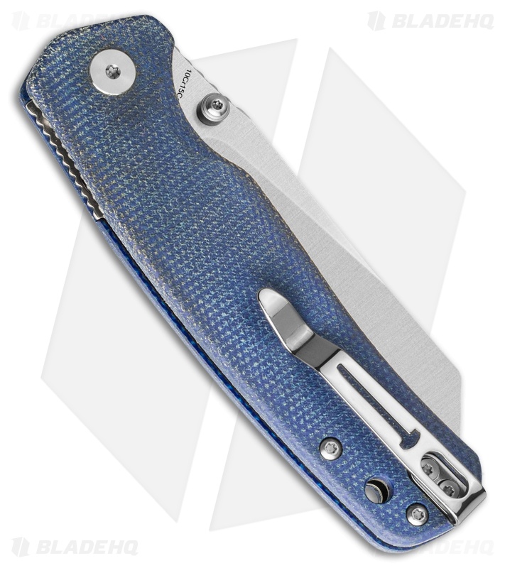 Bestechman Cicada's Wing Top Liner Lock Knife Blue Micarta (3.15" Satin)