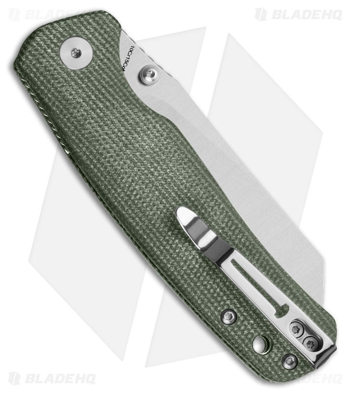 Bestechman Cicada's Wing Top Liner Lock Knife Green Micarta (3.15" Satin)