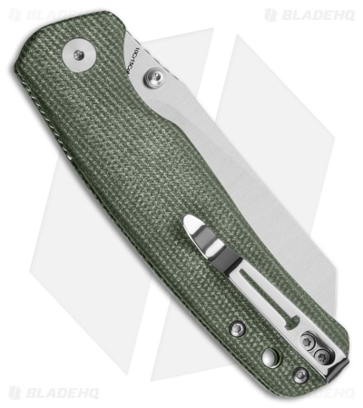Bestechman Cicada's Wing Top Liner Lock Knife Green Micarta (3.15" Satin)
