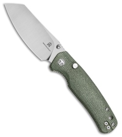 Bestechman Cicada's Wing Top Liner Lock Knife Green Micarta (3.15" Satin)