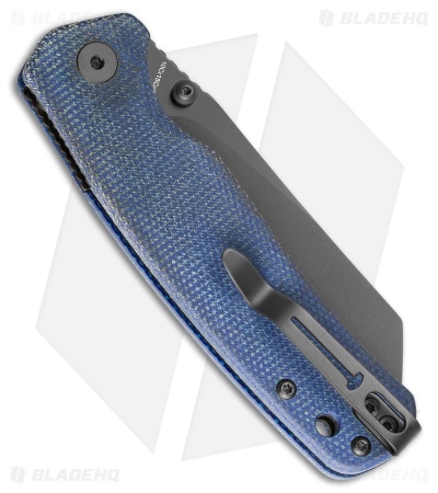 Bestechman Cicada's Wing Top Liner Lock Knife Blue Micarta (3.15" Black PVD)