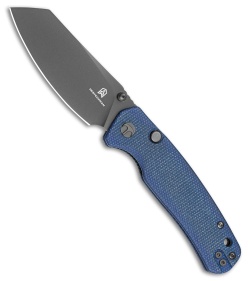 Bestechman Cicada's Wing Top Liner Lock Knife Blue Micarta (3.15" Black PVD)
