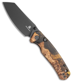 Bestechman Cicada's Wing Top Liner Lock Knife Wood Black/Gold Resin (3.15" PVD)