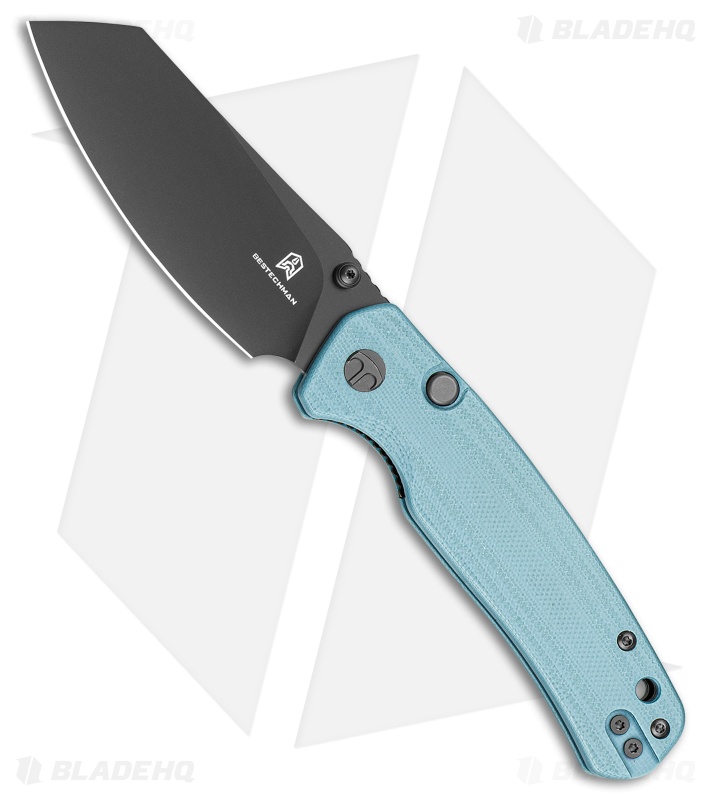 Bestechman Cicada's Wing Top Liner Lock Knife Misty Blue G-10 (3.15" Black PVD)