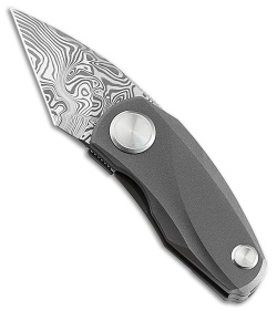 Bestech Knives Tulip Frame Lock Knife Gray Titanium (1.5" Damascus)