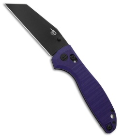 Bestech Knives Liger Bar Lock Knife Purple G-10 (3.6" Black Stonewash)
