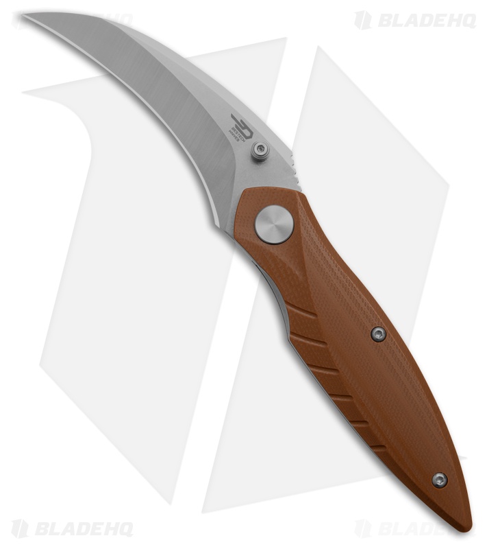 Bestech Knives Mantidae Liner Lock Knife Brown G-10 (2.9" Satin/Stonewash) BG60B
