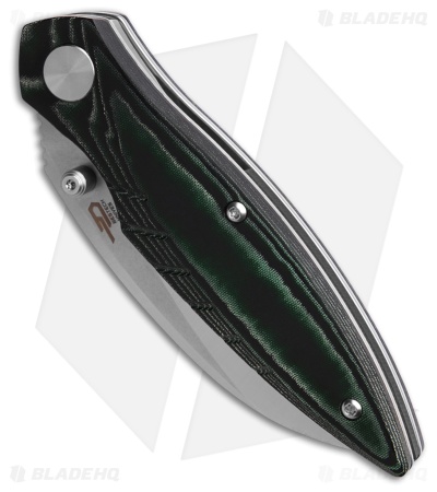 Bestech Knives Mantidae Liner Lock Knife Green Micarta(2.96" Satin/SW Full Serr)