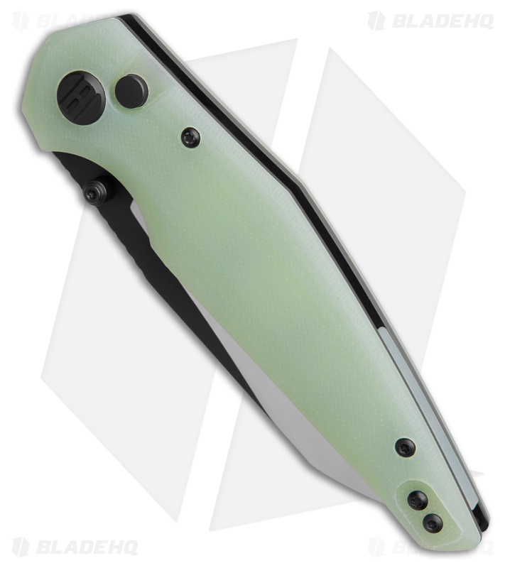 Bestech Knives Snakebird Button Lock Knife Natural G-10 (3.5" Two-Tone)