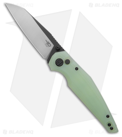 Bestech Knives Snakebird Button Lock Knife Natural G-10 (3.5" Two-Tone)