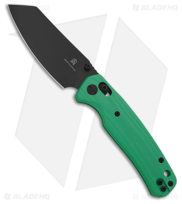 Bestechman Cicada's Wing Knife light blue G-10 black PVD