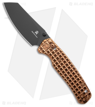 Bestechman Cicada's Wing Bar Lock Knife Frag Pattern Bronze SS (3.15" Black PVD)