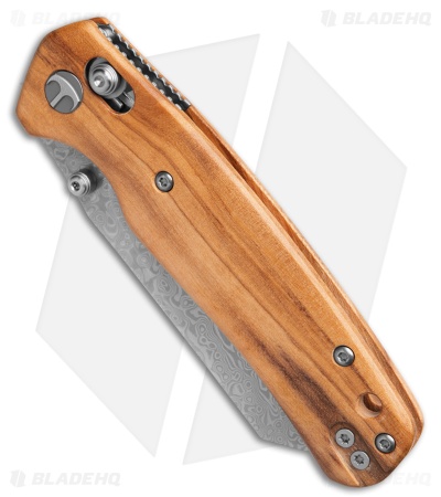 Bestechman Cicada's Wing Bar Lock Knife Olive Wood (3.15" Acid Wash Damascus)
