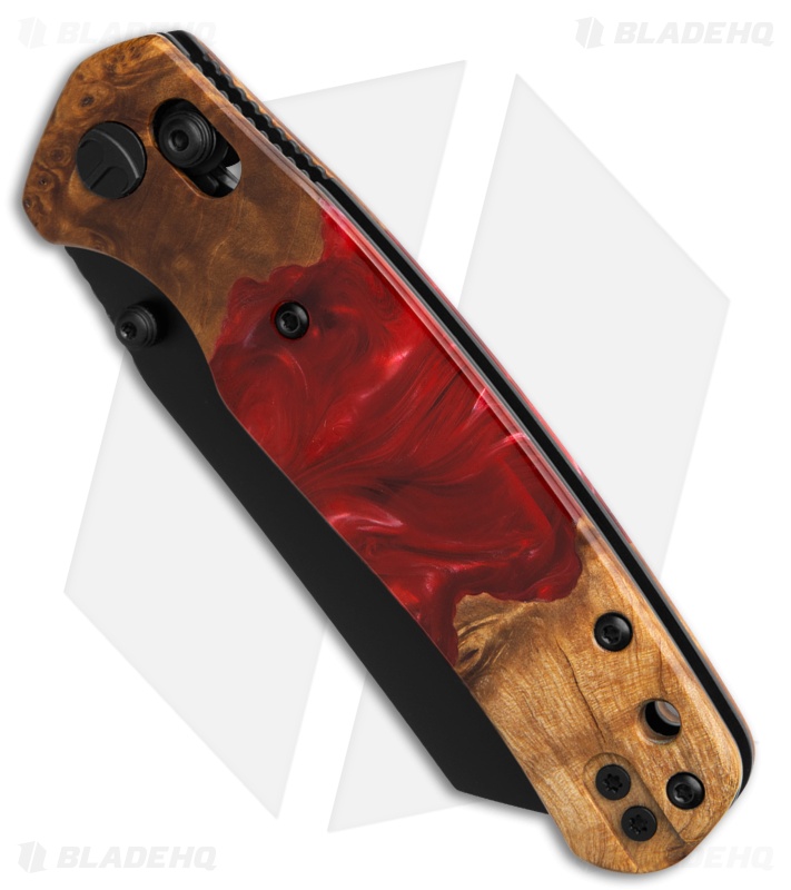 Bestechman Cicada's Wing Bar Lock Knife Red Stabilized Wood (3.15" Black PVD)