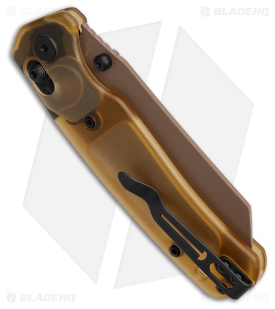 Bestechman Cicada's Wing Crossbar Lock Knife Amber Ultem (3.15" Gold) BMK06D