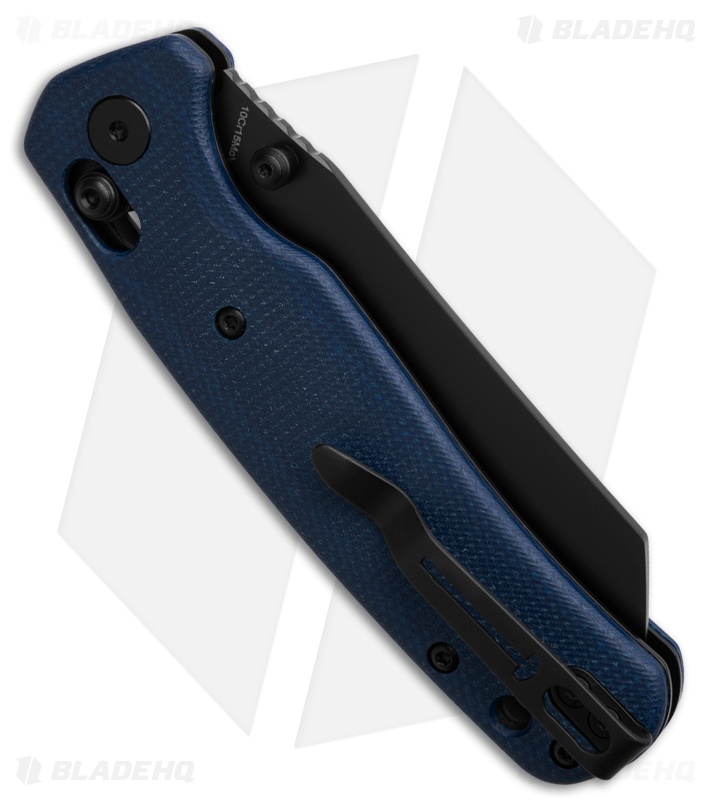 Bestechman Cicada's Wing Knife Blue Micarta Black PVD