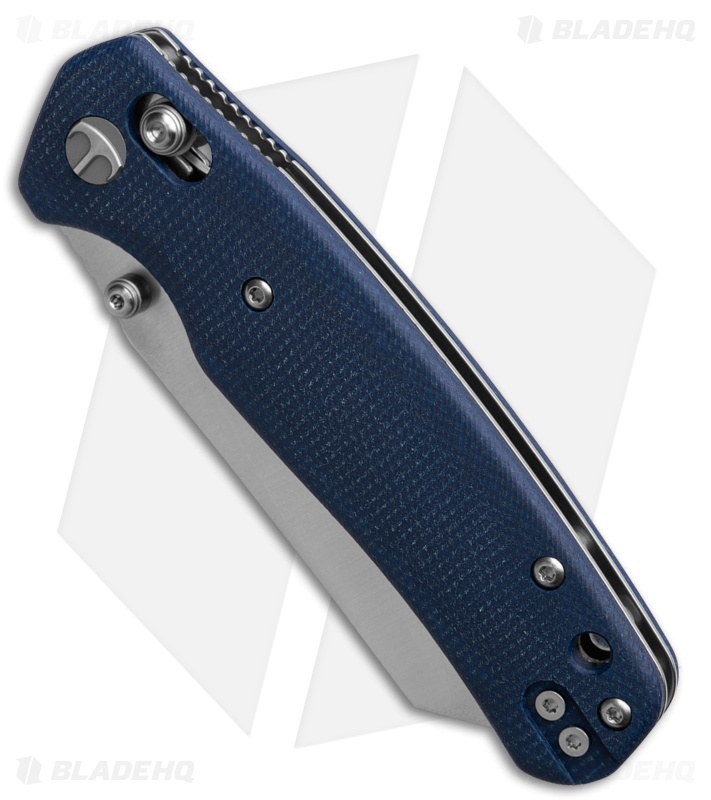 Bestechman Cicada's Wing Crossbar Lock Knife Blue Micarta (3.15" Satin)
